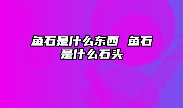 鱼石是什么东西 鱼石是什么石头