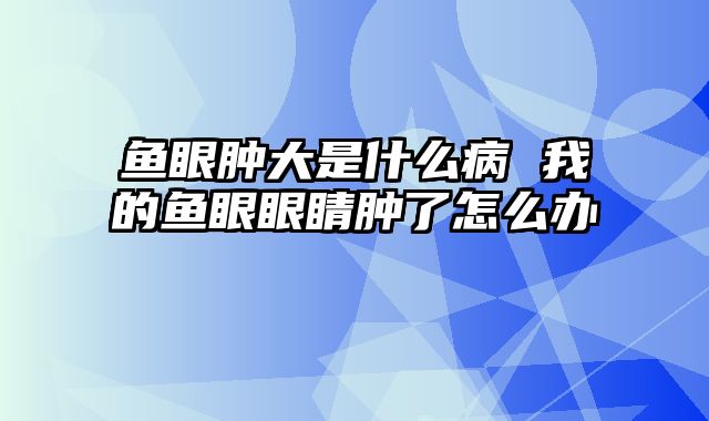 鱼眼肿大是什么病 我的鱼眼眼睛肿了怎么办