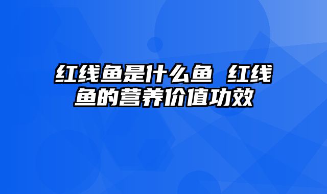 红线鱼是什么鱼 红线鱼的营养价值功效