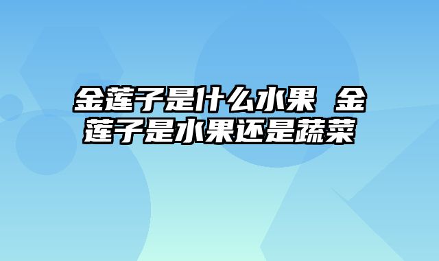 金莲子是什么水果 金莲子是水果还是蔬菜