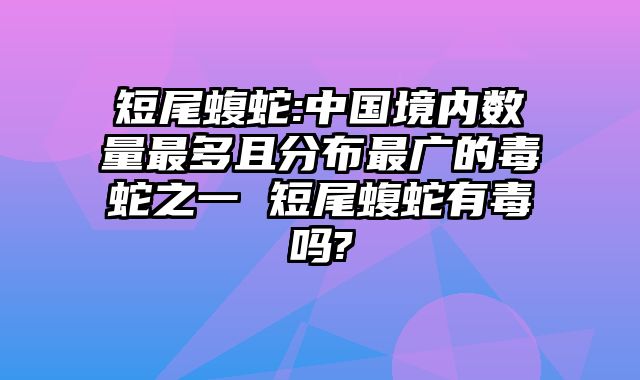 短尾蝮蛇:中国境内数量最多且分布最广的毒蛇之一 短尾蝮蛇有毒吗?