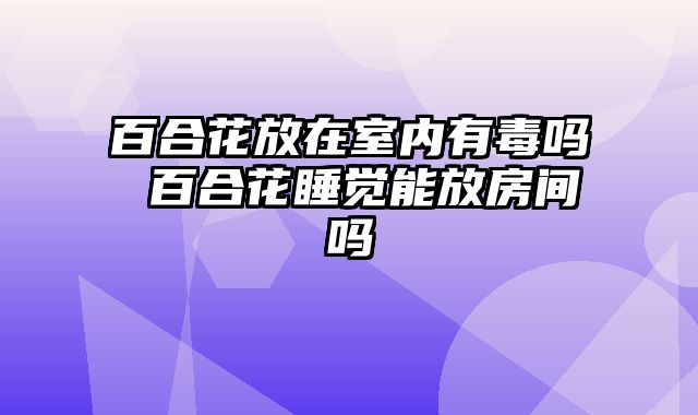 百合花放在室内有毒吗 百合花睡觉能放房间吗