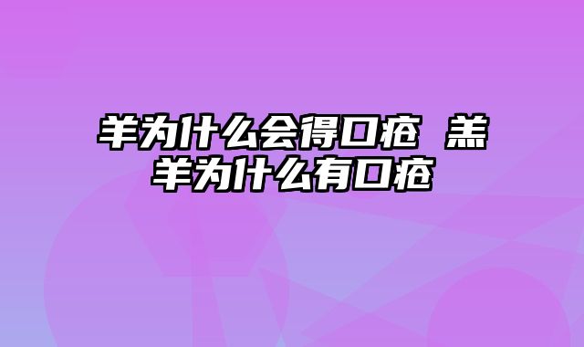 羊为什么会得口疮 羔羊为什么有口疮