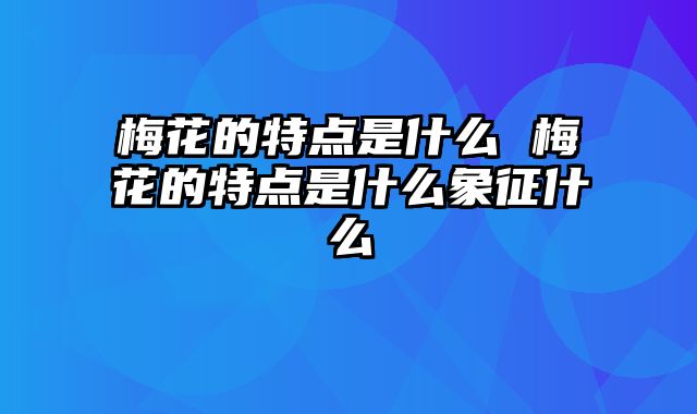 梅花的特点是什么 梅花的特点是什么象征什么