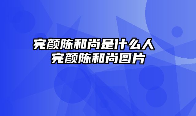 完颜陈和尚是什么人 完颜陈和尚图片