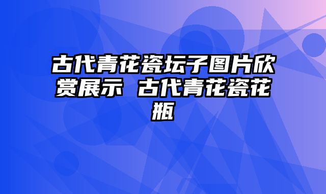 古代青花瓷坛子图片欣赏展示 古代青花瓷花瓶