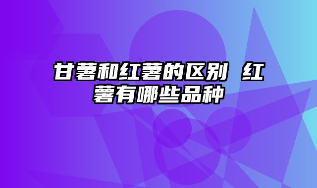 甘薯和红薯的区别 红薯有哪些品种