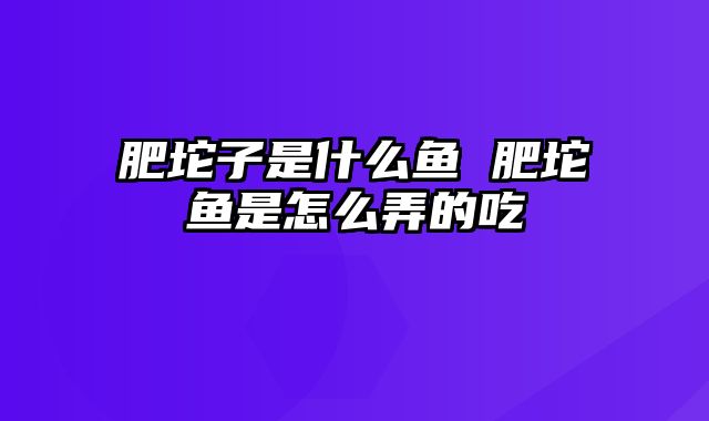 肥坨子是什么鱼 肥坨鱼是怎么弄的吃