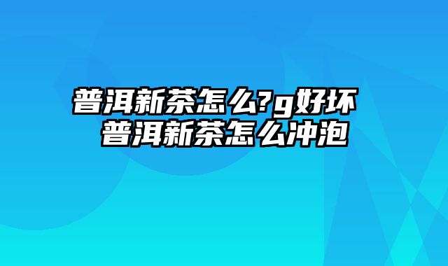 普洱新茶怎么?g好坏 普洱新茶怎么冲泡