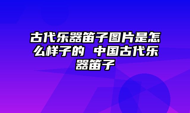 古代乐器笛子图片是怎么样子的 中国古代乐器笛子