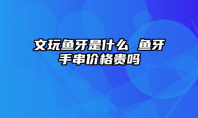 文玩鱼牙是什么 鱼牙手串价格贵吗