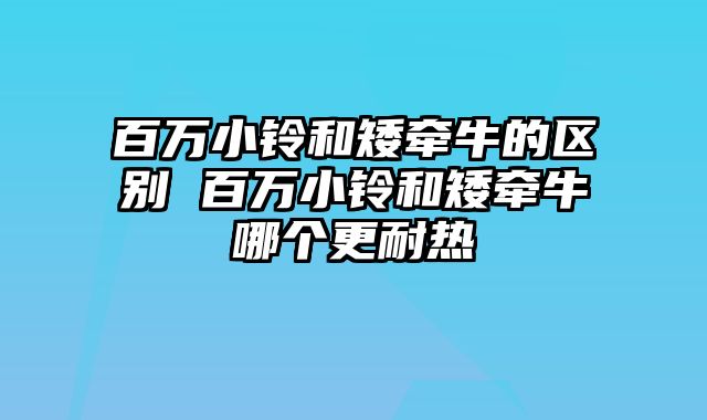 百万小铃和矮牵牛的区别 百万小铃和矮牵牛哪个更耐热