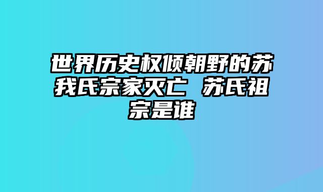 世界历史权倾朝野的苏我氏宗家灭亡 苏氏祖宗是谁