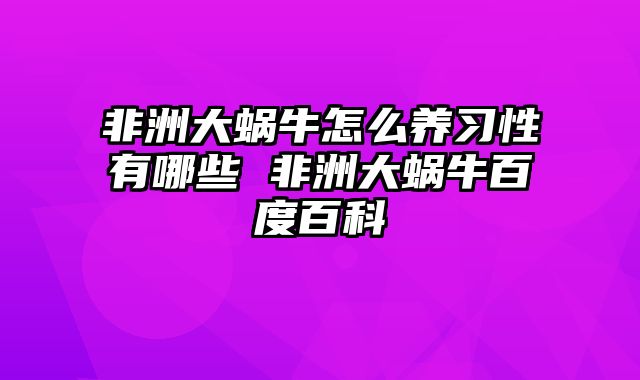 非洲大蜗牛怎么养习性有哪些 非洲大蜗牛百度百科