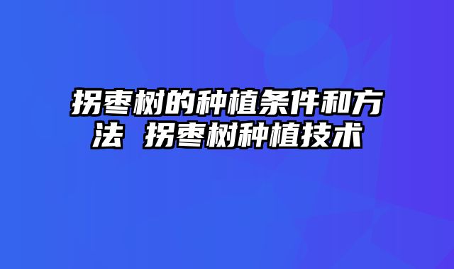 拐枣树的种植条件和方法 拐枣树种植技术