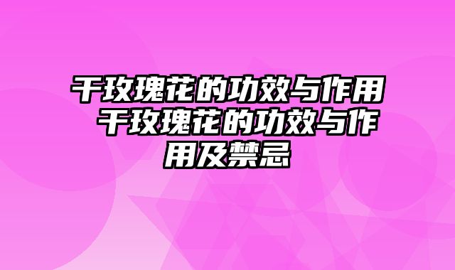 干玫瑰花的功效与作用 干玫瑰花的功效与作用及禁忌