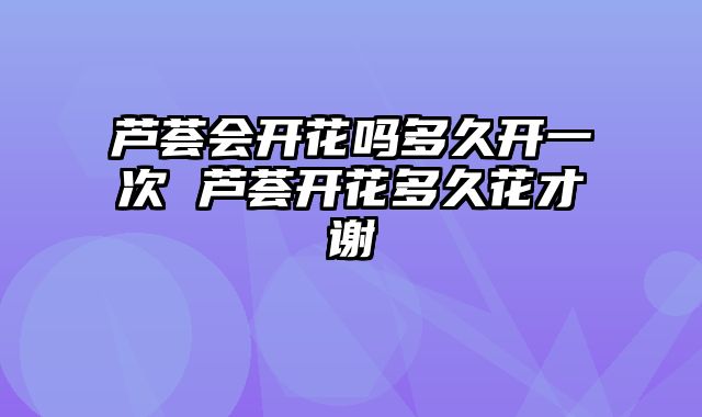 芦荟会开花吗多久开一次 芦荟开花多久花才谢