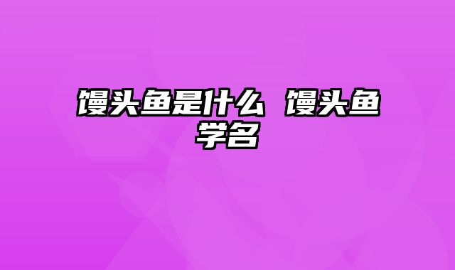 馒头鱼是什么 馒头鱼学名