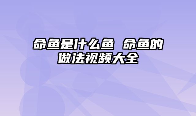 命鱼是什么鱼 命鱼的做法视频大全