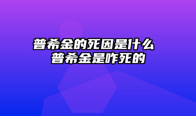 普希金的死因是什么 普希金是咋死的