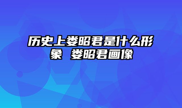 历史上娄昭君是什么形象 娄昭君画像