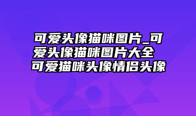 可爱头像猫咪图片_可爱头像猫咪图片大全 可爱猫咪头像情侣头像