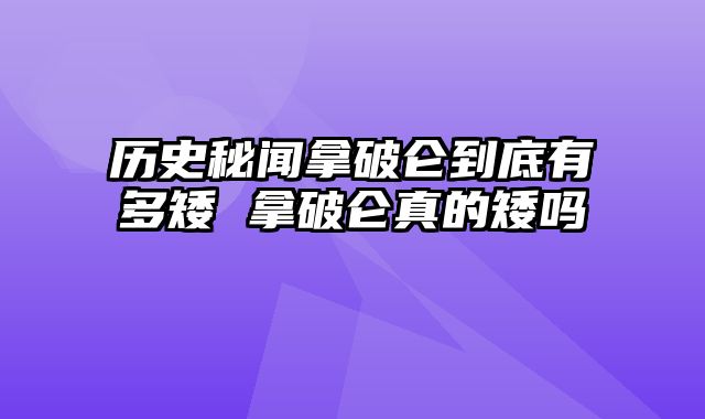 历史秘闻拿破仑到底有多矮 拿破仑真的矮吗