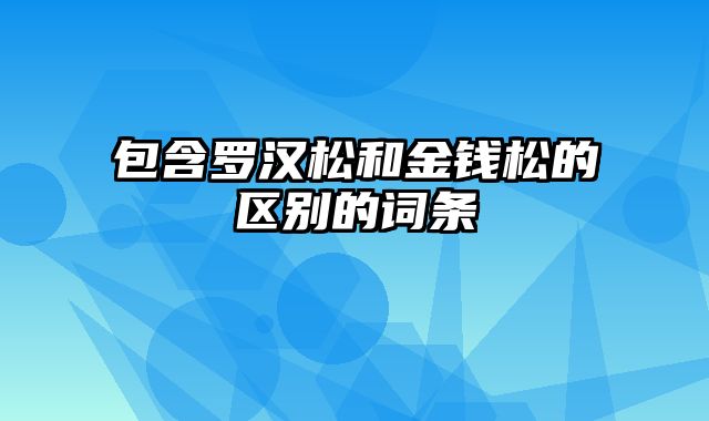 包含罗汉松和金钱松的区别的词条