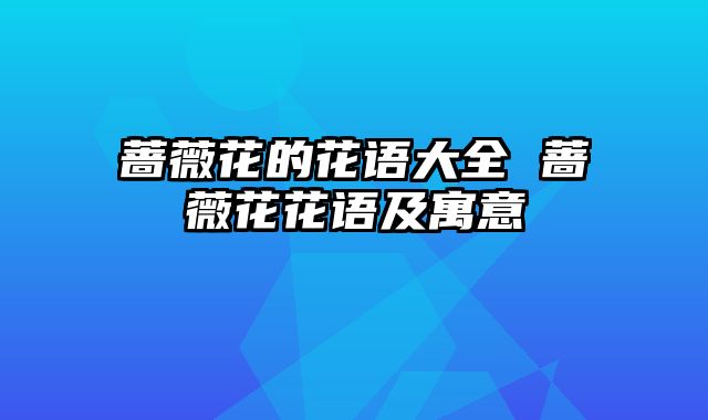 蔷薇花的花语大全 蔷薇花花语及寓意