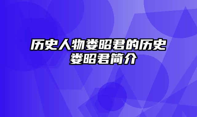 历史人物娄昭君的历史 娄昭君简介