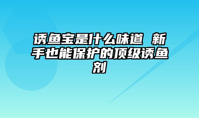 诱鱼宝是什么味道 新手也能保护的顶级诱鱼剂