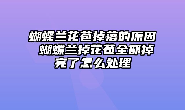 蝴蝶兰花苞掉落的原因 蝴蝶兰掉花苞全部掉完了怎么处理