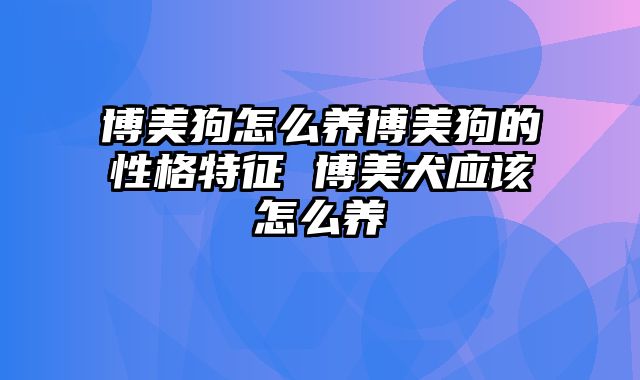 博美狗怎么养博美狗的性格特征 博美犬应该怎么养