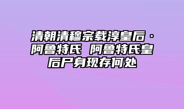 清朝清穆宗载淳皇后·阿鲁特氏 阿鲁特氏皇后尸身现存何处