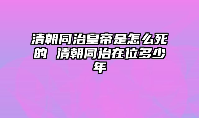 清朝同治皇帝是怎么死的 清朝同治在位多少年