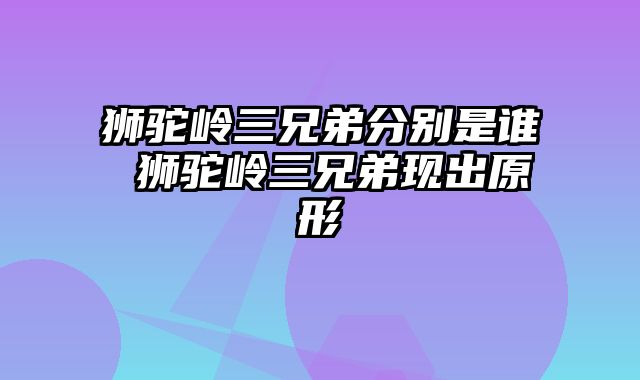 狮驼岭三兄弟分别是谁 狮驼岭三兄弟现出原形