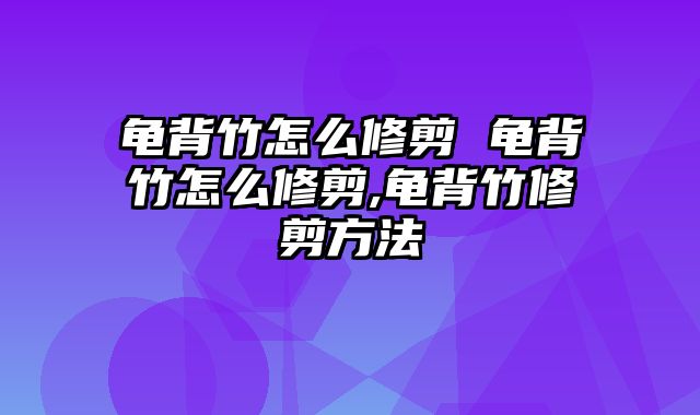 龟背竹怎么修剪 龟背竹怎么修剪,龟背竹修剪方法