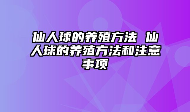 仙人球的养殖方法 仙人球的养殖方法和注意事项