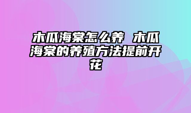 木瓜海棠怎么养 木瓜海棠的养殖方法提前开花