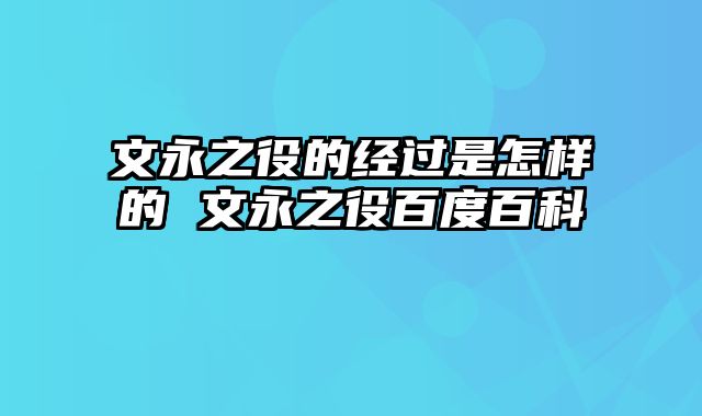 文永之役的经过是怎样的 文永之役百度百科