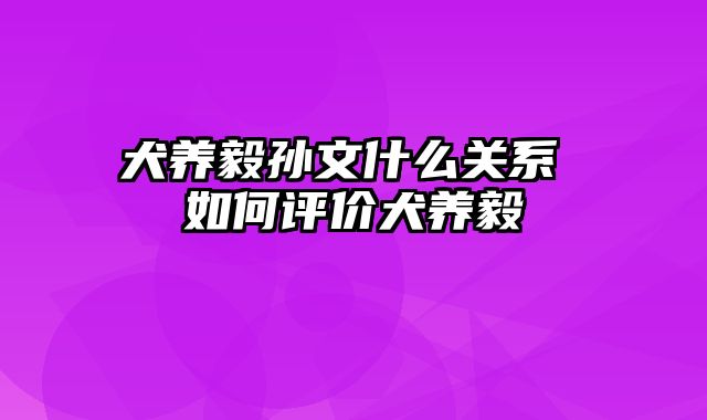 犬养毅孙文什么关系 如何评价犬养毅