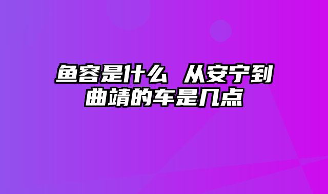 鱼容是什么 从安宁到曲靖的车是几点