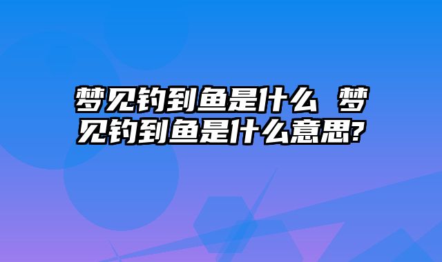 梦见钓到鱼是什么 梦见钓到鱼是什么意思?