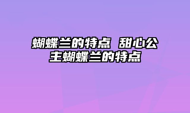 蝴蝶兰的特点 甜心公主蝴蝶兰的特点