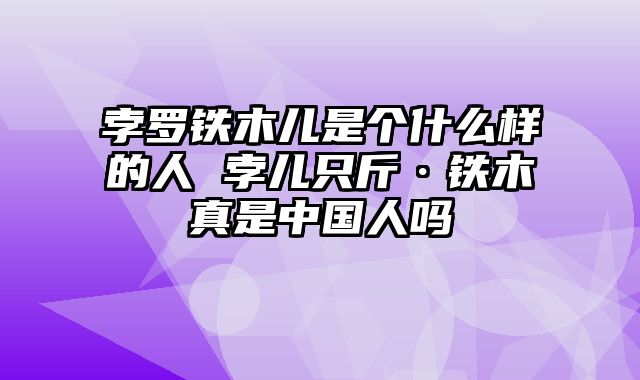 孛罗铁木儿是个什么样的人 孛儿只斤·铁木真是中国人吗