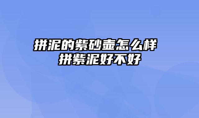 拼泥的紫砂壶怎么样 拼紫泥好不好