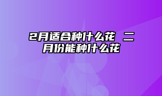 2月适合种什么花 二月份能种什么花