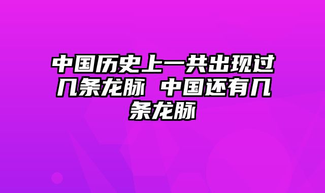 中国历史上一共出现过几条龙脉 中国还有几条龙脉