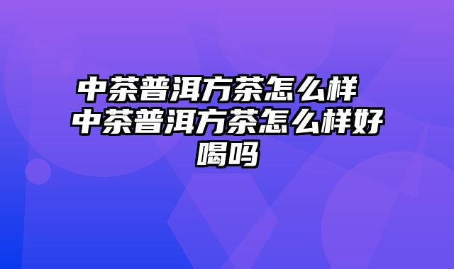 中茶普洱方茶怎么样 中茶普洱方茶怎么样好喝吗