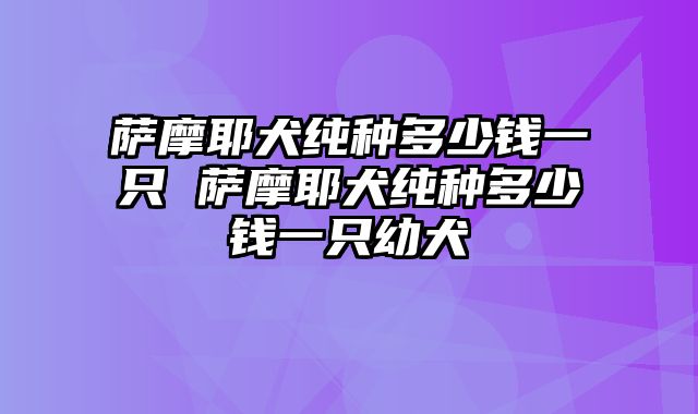 萨摩耶犬纯种多少钱一只 萨摩耶犬纯种多少钱一只幼犬